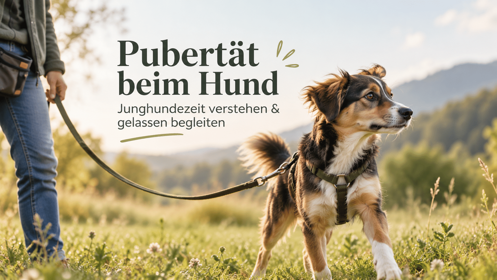 Junghund an der Leine in der Pubertät bei DOGS Steiermark
